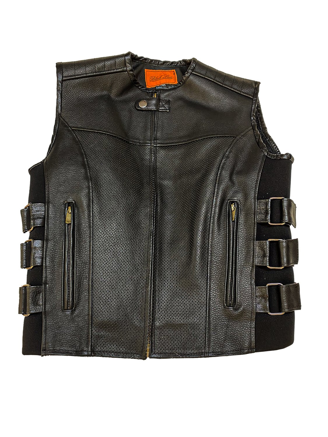 Erkek Siyah Deri Motorcu Yeleği | Ayarlanabilir Tokalı ve Cepli - Görsel 12