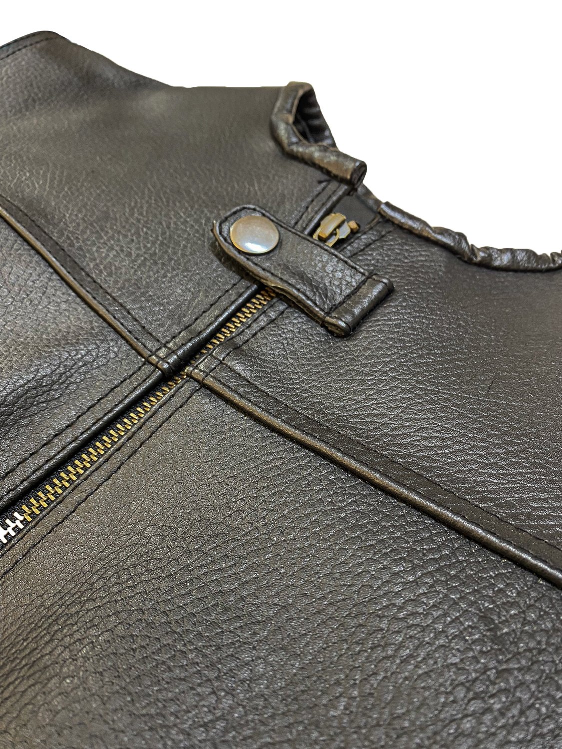 Erkek Siyah Deri Motorcu Yeleği | Ayarlanabilir Tokalı ve Cepli - Görsel 4