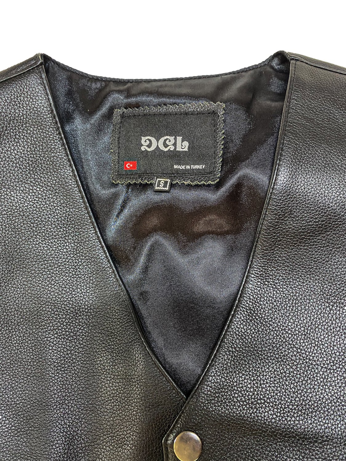 Erkek Siyah Deri Motorcu Yeleği | Çıtçıtlı - Görsel 6