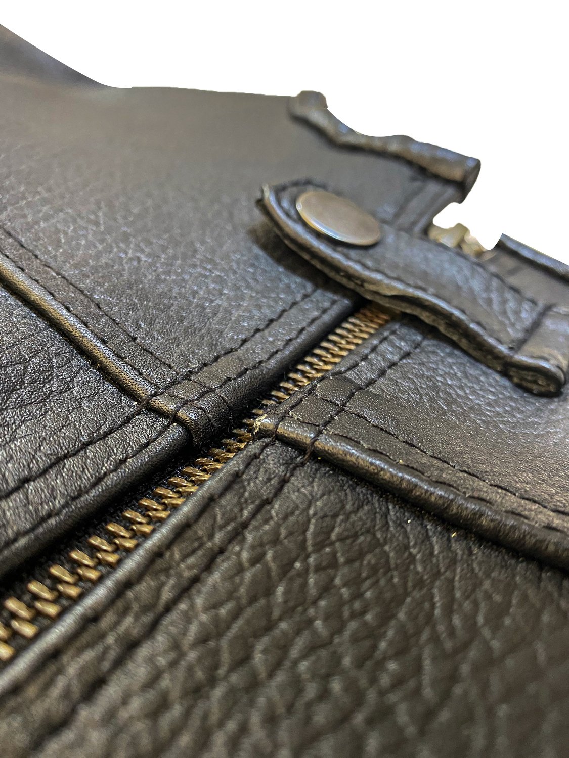 Erkek Siyah Deri Motorcu Yeleği | Ayarlanabilir Tokalı ve Cepli - Görsel 5