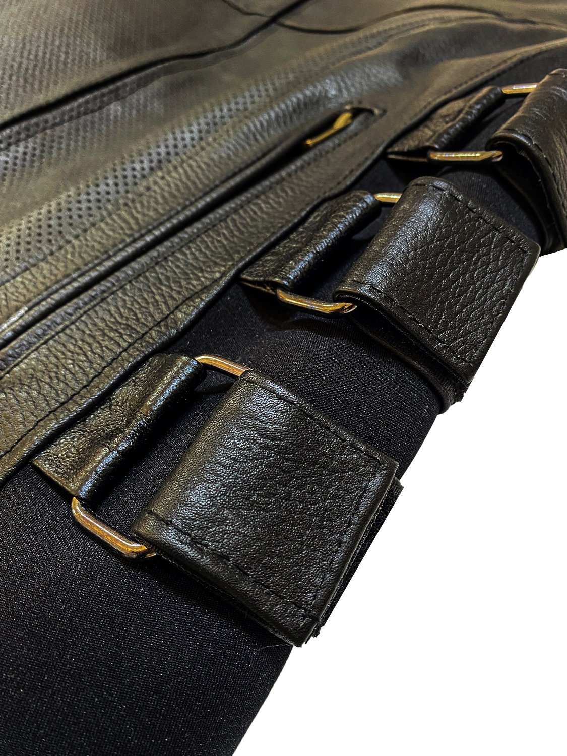 Erkek Siyah Deri Motorcu Yeleği | Ayarlanabilir Tokalı ve Cepli - Görsel 5