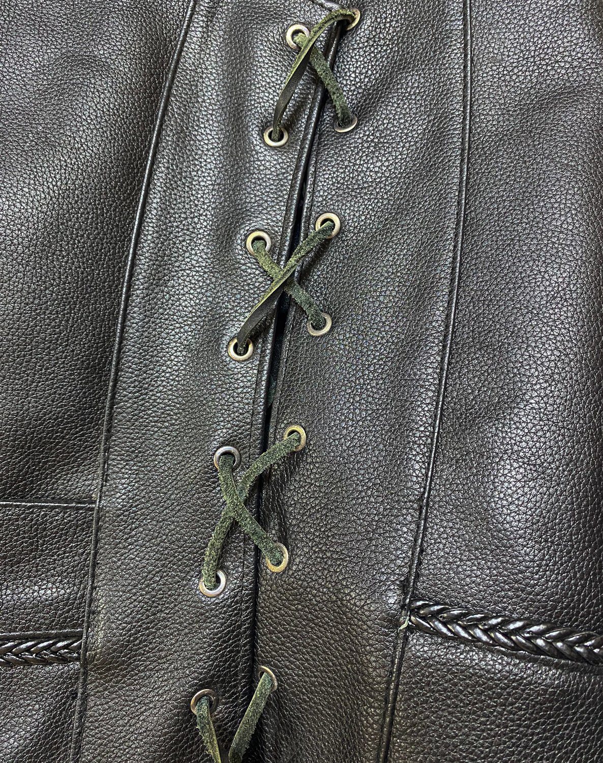 Erkek Siyah Deri Motorcu Yeleği | Çıtçıtlı - Görsel 7