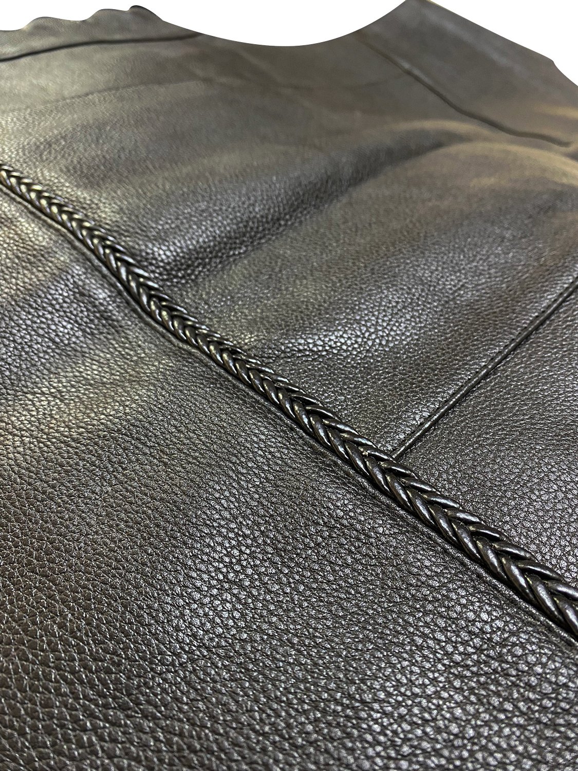 Erkek Siyah Deri Motorcu Yeleği | Çıtçıtlı - Görsel 9