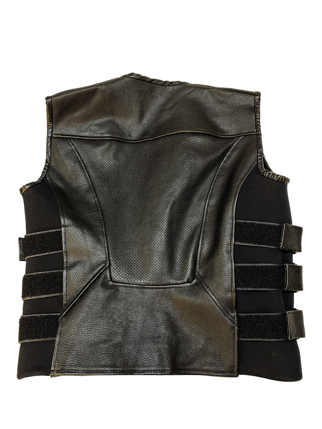 Erkek Siyah Deri Motorcu Yeleği | Ayarlanabilir Tokalı ve Cepli - Görsel 9