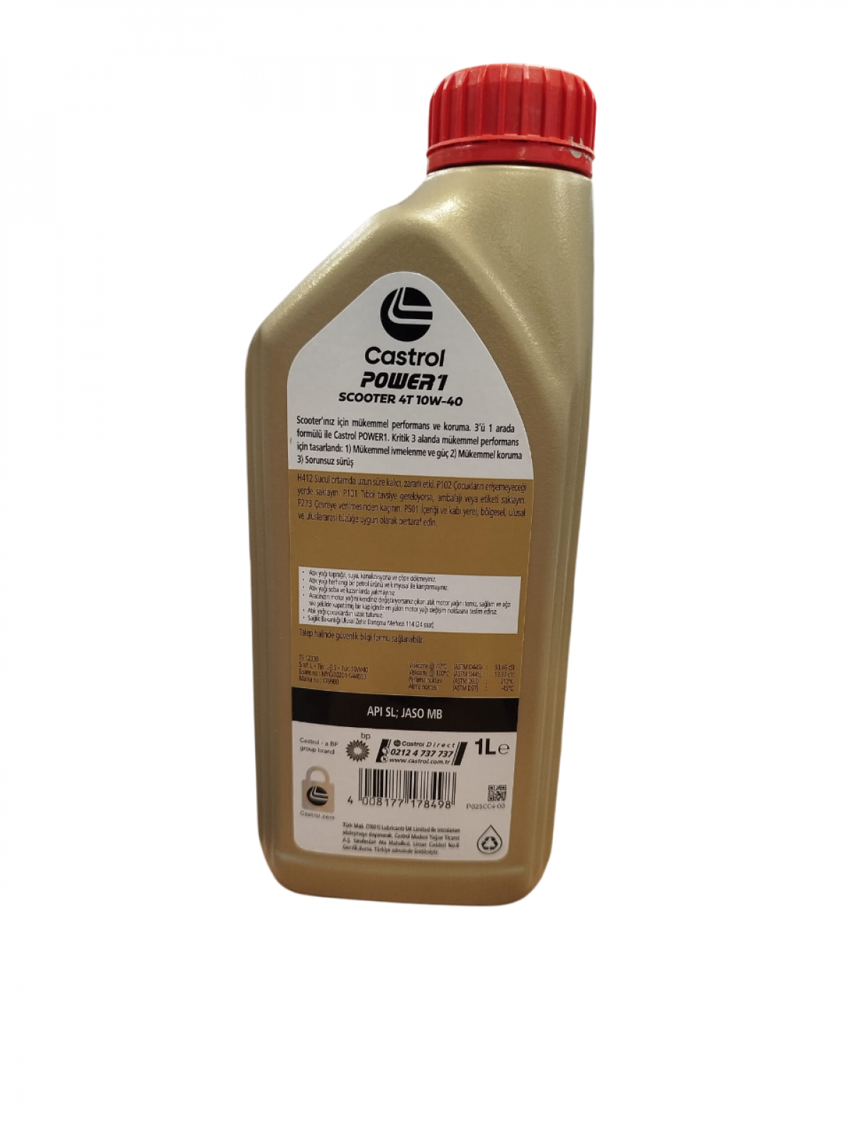 Castrol Scooter 4t Motor Yağı 1 10w40 1lt - Görsel 2